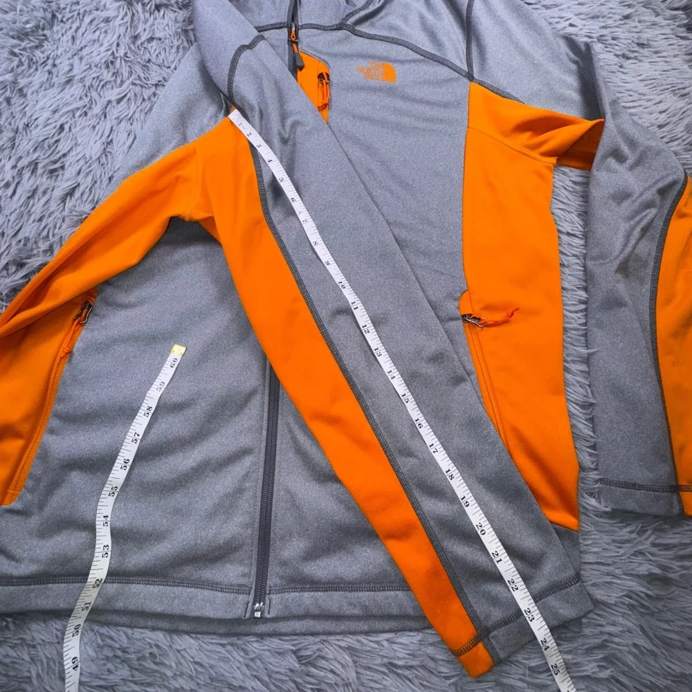 The North Face Men's XL Canyonlands Zip Up Hooded Jacket Gray Orange Tech Fleece
